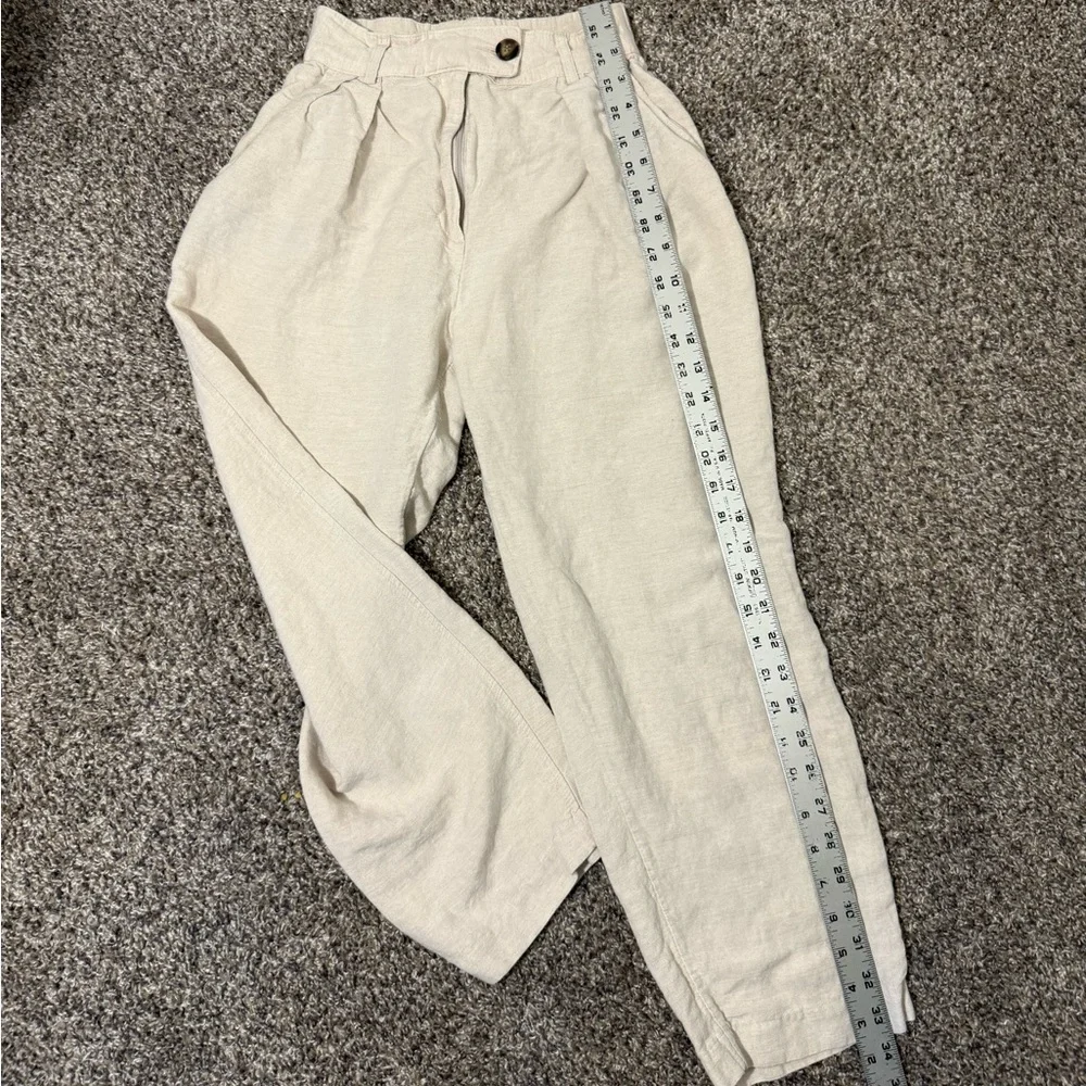 H&M Linen Blend Cream Trousers‎